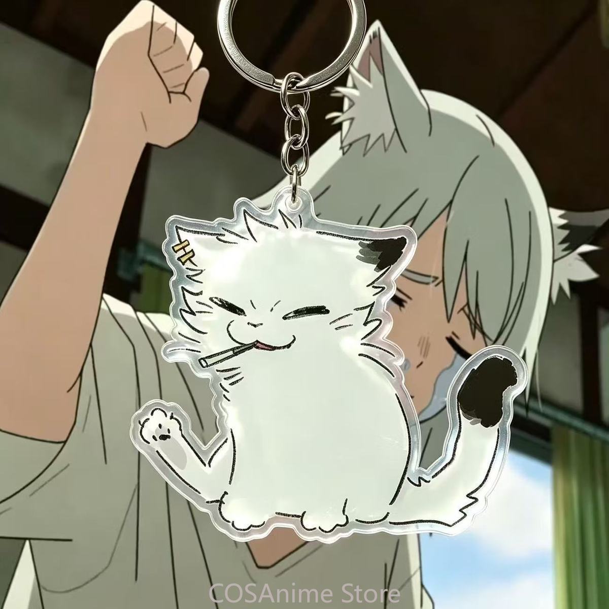 Queen Anime Cosplay - Yani Neko Chainsmoker Kedi Anahtarlık Manga