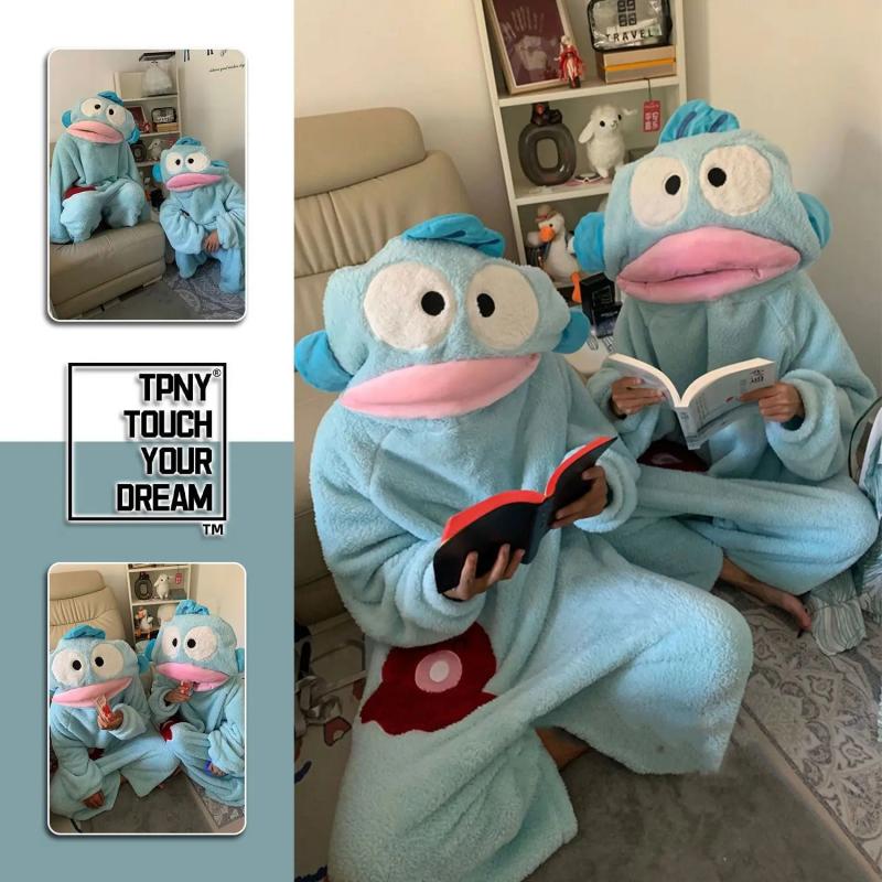 Anime Cosplay Thick - Hangyodon Sevimli Balık Tulum Pijama Kalın