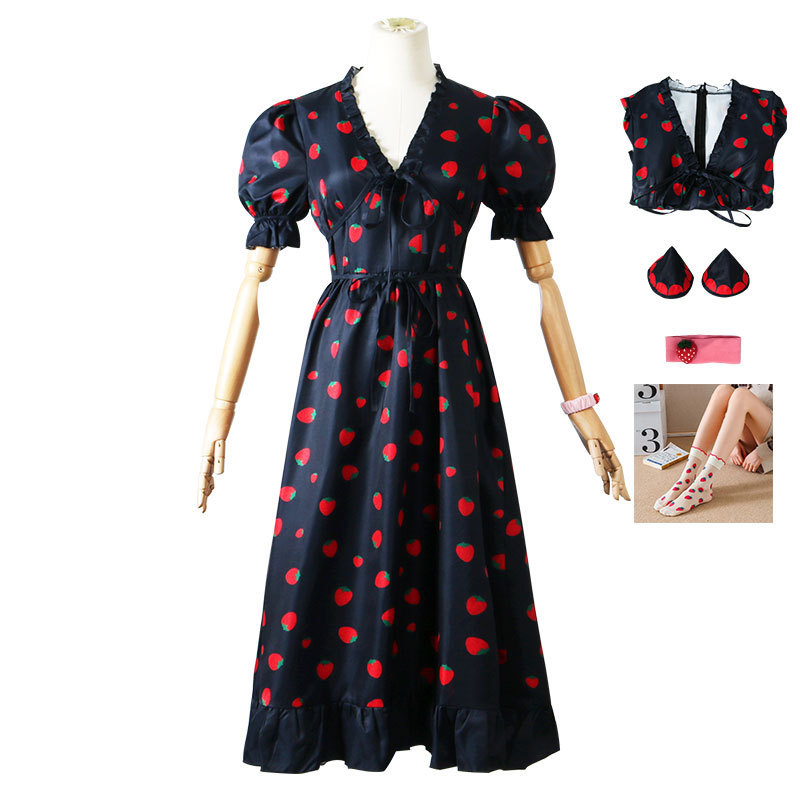 Spy Family Outfit - SPY×FAMILY Cosplay Kostümü Anya Çilek Elbisesi
