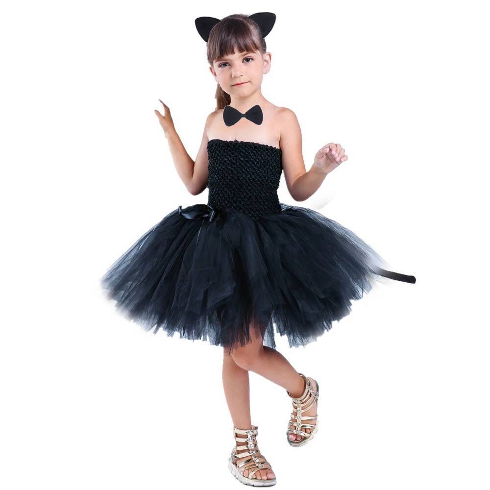 Anime Cosplay Simple - Sevimli Siyah Kedi Tutu Elbise Bebek