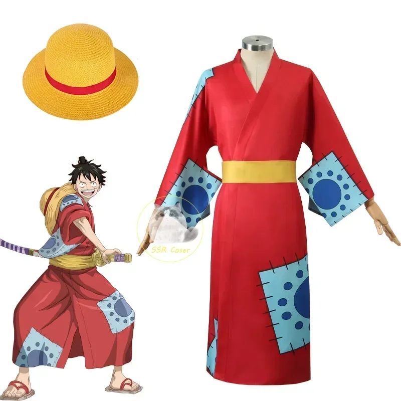 Anime Cosplay Luffy - Anime Luffy Cosplay Kostümü, Wano Ülkesi