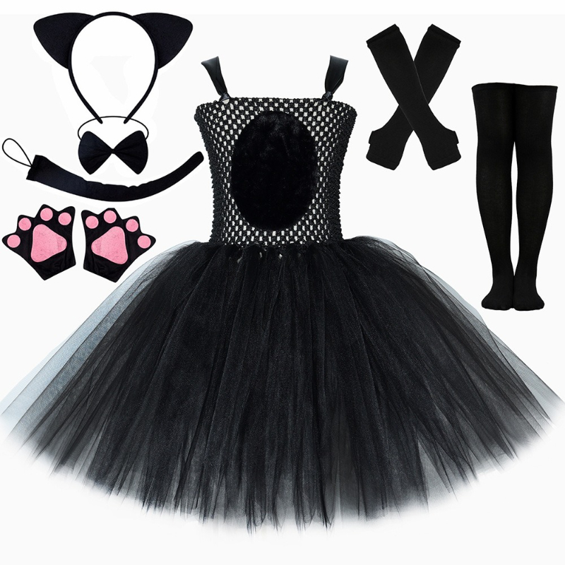 Anime Cosplay Simple - Kızlar için Siyah Panter Kedi Tutu